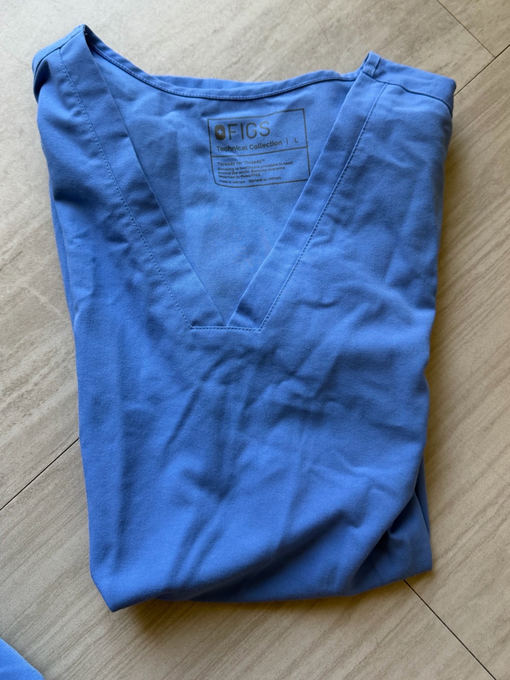 Ceil blue FIGS 3 pocket Medical Scrub Top with V-Neck